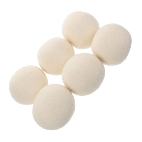 DINHEAROM 6個ウールドライヤーボール 自然素材の除静電 防絡ボール 洗濯機