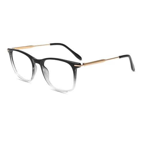 Image of Firmoo Blue Light Glasses for Women Men, Reading Glasses 0.0x-3.0x, Ultra Light Square Frame, Premium TR90 & Metal Blend