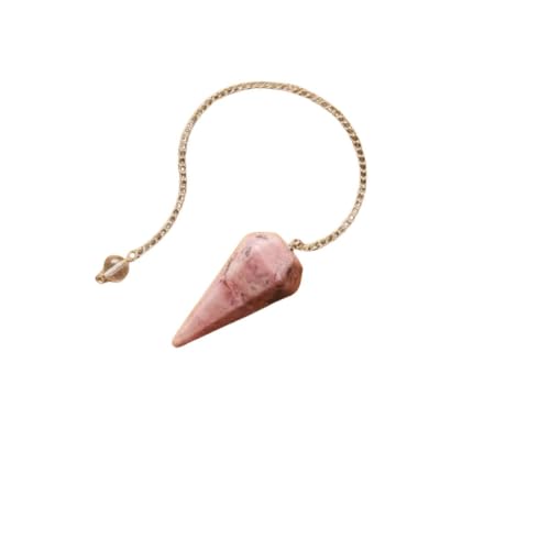 Image of Rhodonite Point Pendulum | Natural Gemstone Dowsing & Divination Tool for Reiki, Chakra Balancing, Meditation, Energy Healing & Spiritual Guidance 1 pc