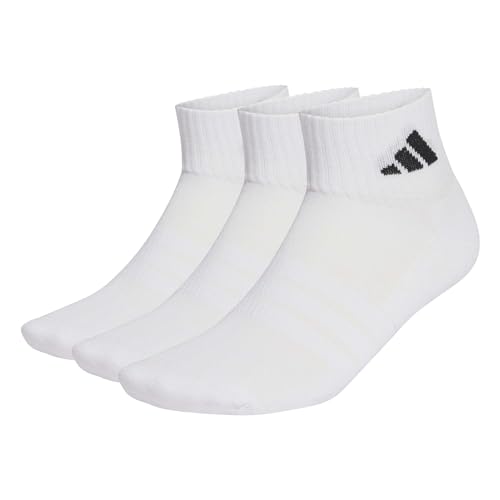 adidas Mixte Cushioned Sportswear Ankle Socks 3 Pair Pack, white/white/black, 42-45