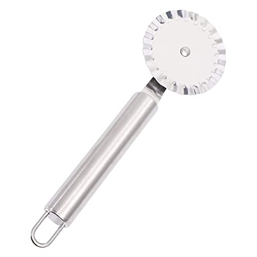 Pastry Ravioli Wheel Cutter, Stainless Steel Single Roller Pizza Slicer Wheel Cutters, Pastry Pasta Pie Crusts Cookies Crimper Cutter Dough Pizza Ravioli Wheel Tools Wavy Edge Blade