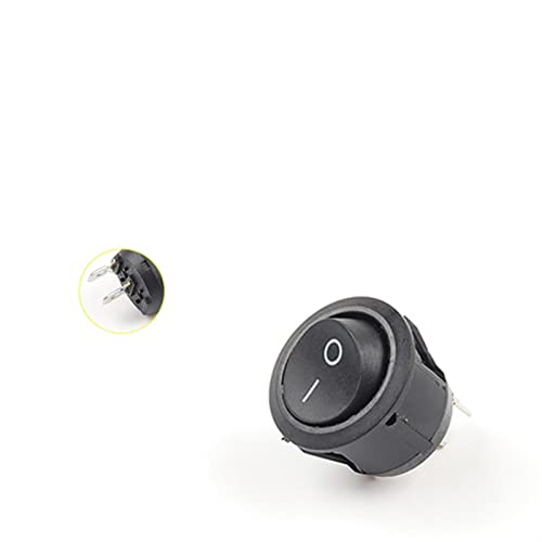 Interrupteur à bascule rond 23mm 2 broches 6A noir et jaune - 4