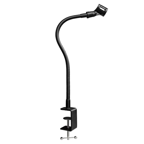 19-INCHS Flexible Gooseneck Microphone Stand with Heavy Duty Desk Clamp for Podcast, Meetings, Lectures, Radio Broadcasting Studio, Live Broadcast Equipment, TV Stations