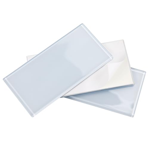 Adedeo Peel and Stick Glass Subway Tiles, 3 x 6 Inch, Blue White Glass Tile for Kitchen Backsplash Bathroom Wall Pack of 40 Sheets, 5sq.ft