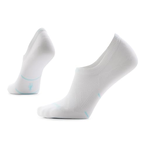 Smartwool Womens Run Zero Cushion No Show Socks White LG (Womens Shoe 10-12.5) One Size