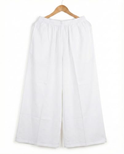 Image of Plaazo Women's Cotton Palazzo | Wide Leg Palazzo for Women | Soft Breathable High Waist Bottom Wear | Comfortable Casual, Office, Travel for Women
