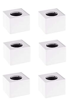 Daz Cam ABS Injection Molding Square Cube Microphone Station Logo -White : Pack of 6