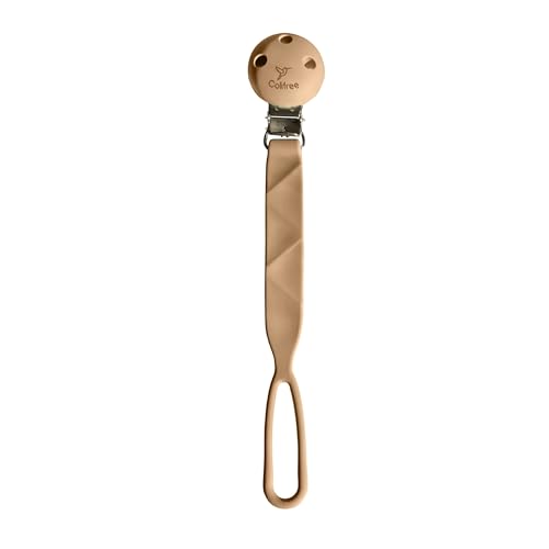 Colifree Chupetero de Silicona con Broche Pinza para Chupete, evita perder el chupete,Cadena Extra Flexible con P, +0 Meses,