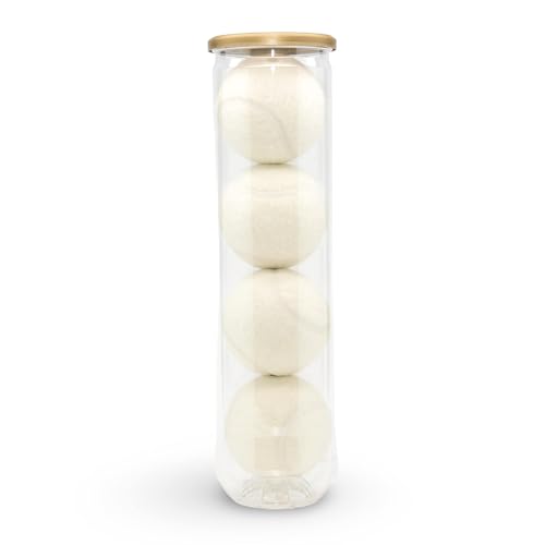 Price - Tubo de 4 pelotas de tenis blancas, fabricadas en el Reino Unido (1 x 4 pelotas)