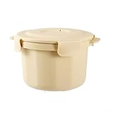 Olla arrocera para microondas con sistema avanzado de circulación de vapor para evitar hervir y pegar, adecuada para cocinar arroz, pasta y verduras