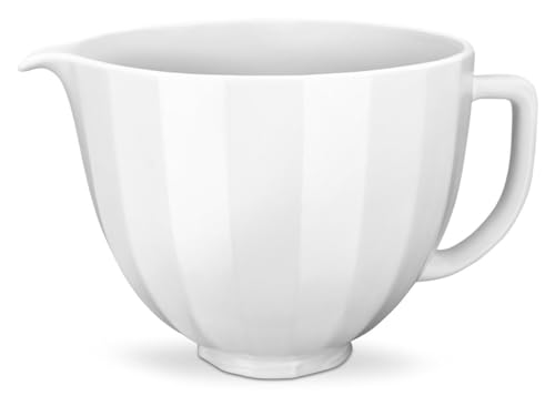 KitchenAid 5 Quart Ceramic Bowl for all KitchenAid 4.5-5 Quart Tilt-Head Stand Mixers KSM2CB5PWS, White Shell - Image 3