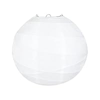 Encham Lampenschirm Gerippter Papierlaterne runde Lampion 30 cm 12 Deko für Party Garten Hochzeit Geburtstage Dekoration