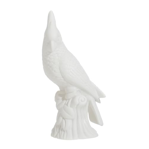 Figura decorativa de loro en cerámica sin pintar miniatura 1