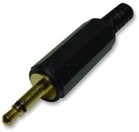 kenable 3.5mm Mono Jack Plug End Gold Solder Yourself [2 Pack]