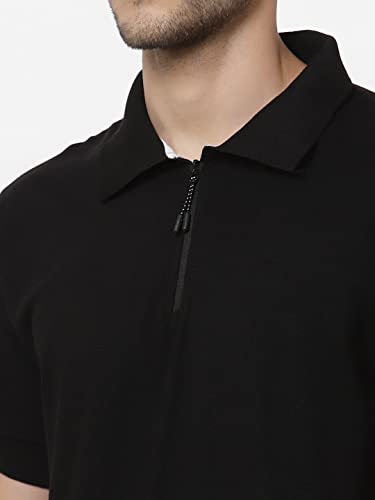 Image of UZARUS Men's Solid Cotton Regular Fit Polo T-Shirt
