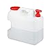 Relaxdays Bidón con Grifo, Tapón de Rosca, Depósito de Agua Potable, para Camping, 20L, Sin BPA, 1 Ud, Blanco & Rojo