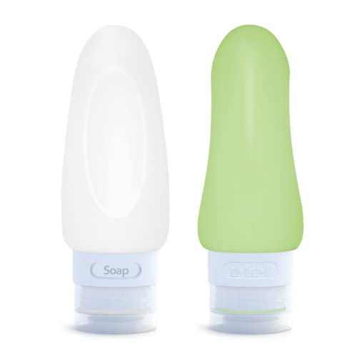 Image of Dot&Dot Leak Proof Travel Bottles - Tubes for Liquid TSA Approved 2oz Silicone Toiletries Travel Shampoo & Conditioner Containers with Labels