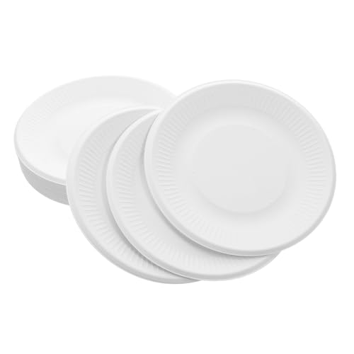 Veemoon 200 Piezas Placa de postre desechable plato de cocina placas de postres de papel bandeja platos de merienda plato de decoración de mesa platos de papel frutero