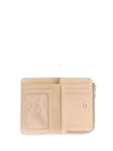Image of Guess Dark Taupe Logo Printed Zipper Laurel Zip Around Wallet