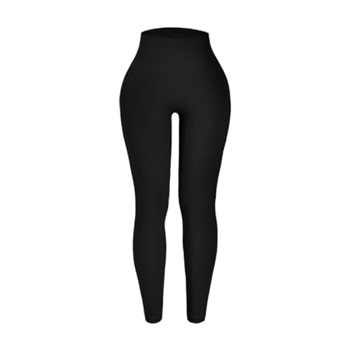 TXLEAPEY Mallas Ajustadas sin Costuras for Mujer, for Gimnasio, Entrenamiento, Correr, Cintura, Cadera, Pantalones elásticos de Yoga y Fitness.(Black,L)