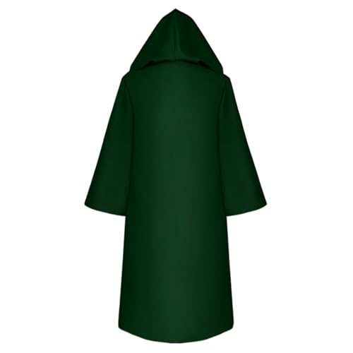 Long Hooded Cardigan Ruffle Shawl Collar Open Front Drawstring Tied Lightweight Drape Cape Overcoat for Men Tees4