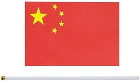10 Pack China Chinese Flags on Stick 5x8 Inch,Patriotic Decorations,Classroom Decor,Small Mini Flags on Sticks,Flag Decorations for Party. image 2