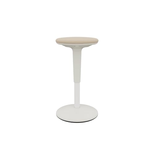 Image of Vari Balance Stool for Standing Desk - Ergonomic Active Sitting Stool for Home Office - Adjustable Height 22 to 29 Inches, 360 Degree Rocking Base, 275 lb Support - White /Sand Grey