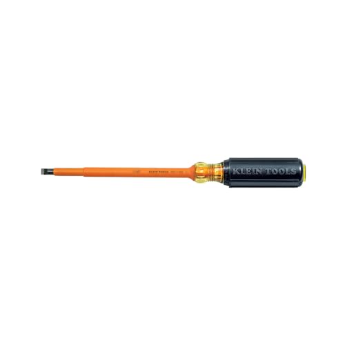 Klein Tools 602-7-INS Flathead Screwdriver, Made in USA, 5/16-Inch Cabinet Tip, Insulated, 7-Inch Shank
