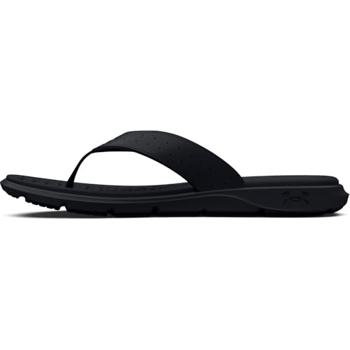 Under Armour Men's Ignite Pro Flip Flop, (001) Black/Black/White, 11, US