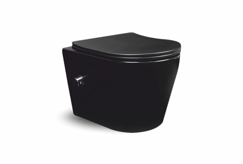 ERFU WC Suspendu avec Fonction Bidet Intégrée (Eau Chaude & Froide) – Cuvette de Toilette Ronde...