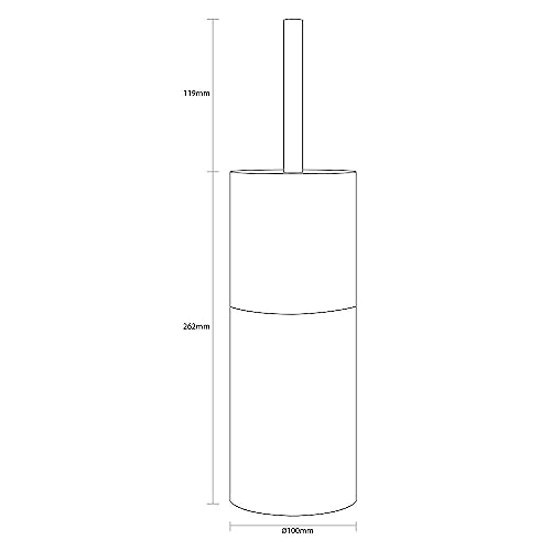 Sealskin Doppio Toilet Brush and Holder, Porcelain, Sand, 10.1 x 38.3 x 10.1 cm