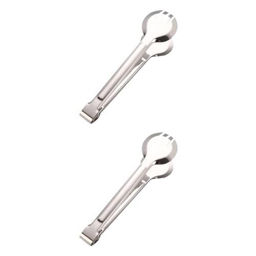 2pcs Food Tongs Stainless Steel ice Cube Tongs Kitchen Tongs Asparagus Sausage Tongs Fish Tongs Pasta Tongs Buffet Stainless Steel Cooking Tweezers BBQ Tongs Grill Steak Cooking Accessories