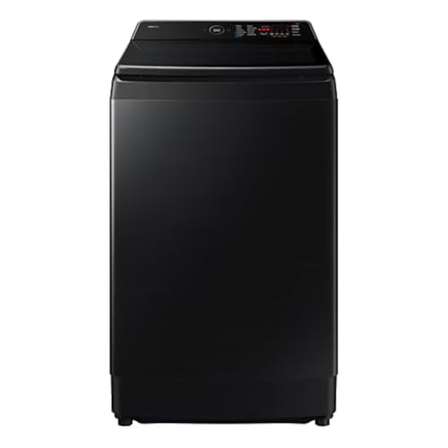 Image of Samsung 12 kg 5 Star AI Wash Top Load Washing Machine with Heater, Eco Bubble, BubbleStorm, Dual Storm Pulsator, Soft Close Lid, Black Caviar (WA80F12B6B, 2025 Model)