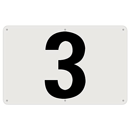 SICHENG アルミ板駐車場番号札防水.耐候 スクリーン印刷金属ベーキングワニス 径4.8φmm穴×6隅 ナンバープレート プレート看板 駐車場 数字 番号 標識 表示 屋内外対応