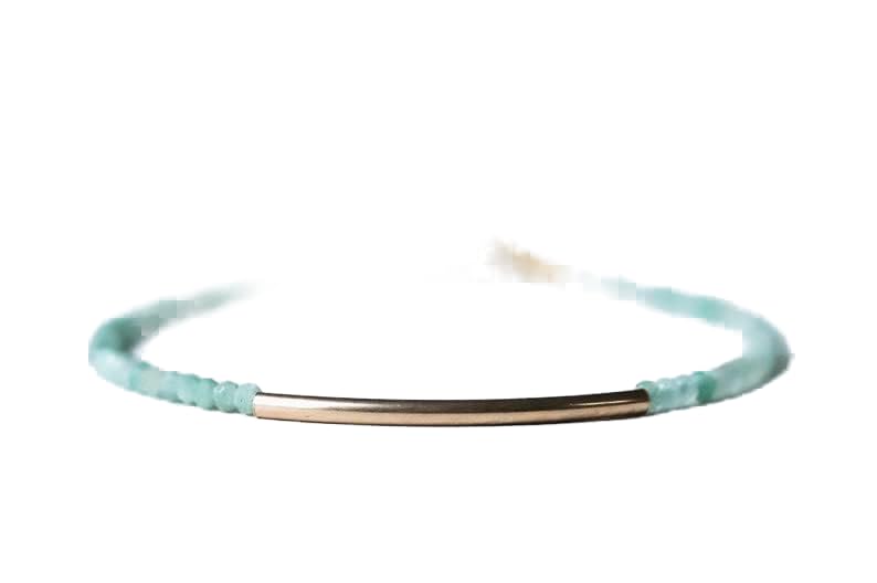 Bracelet en jade vert 2mm rondelle avec fermoir dore pour homme et femme LCBR-3311