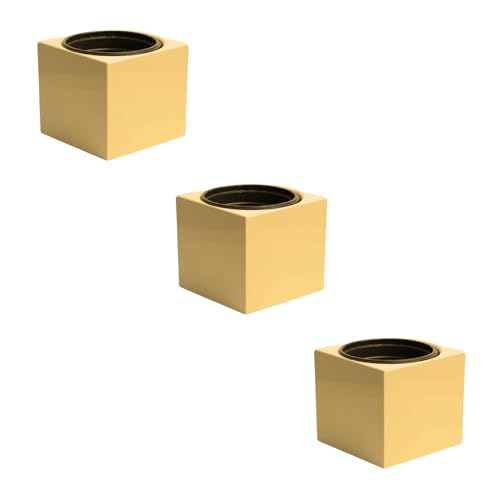 Kit 3 Vasos Autoirrigáveis Liso Cor Preto Cinza Rosa Creme (Creme...