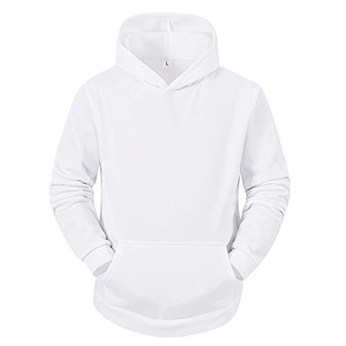 Pull de Noël drôle imprimé 3D le cadeau idéal pour homme avec capuche et poche blanche L