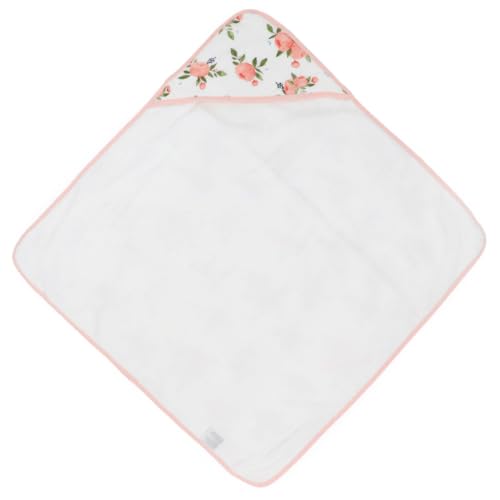 Image of Little Unicorn Premium Infant Hooded Bath Towel| Soft & Absorbent Cotton & Terry Fabric for Newborns (Watercolor Roses)