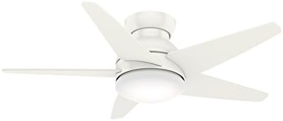 Casablanca Fan 44 inch Low Profile Fresh White Indoor Ceiling Fan with LED Light Kit (Renewed)