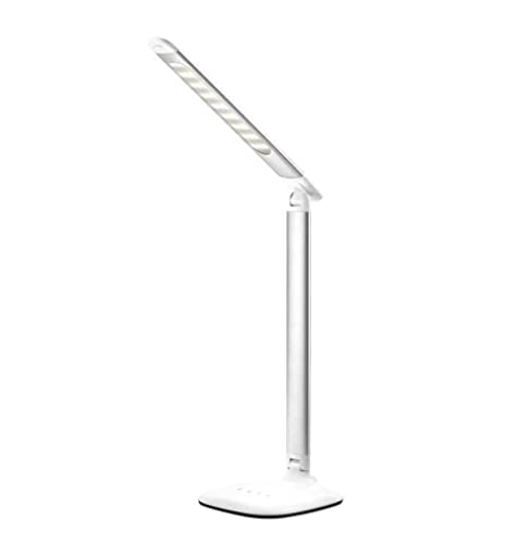 JYARZ Lampara Escritorio para Oficina Lámpara De Escritorio LED, con Protección Ocular, Libro USB, Dormitorio, Lectura Aprendizaje para Estudiantes, Enchufable Moderno Flexo Escritorio(Blue,Silver)
