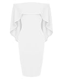 Womens Off The Shoulder Cocktail Party Dress Batwing Cape Midi Dress