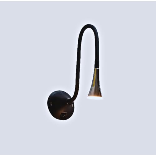 Metal and Synthetic LED Bedside Light, Black, Pack of 1