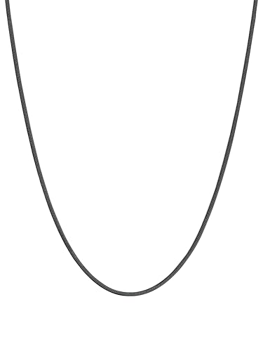 FOCALOOK Women's Snake Chain Necklace Fine 1.2 mm Stainless Steel with 5 cm Extension Chain, Length - 45/50/55/60/65/70/75 cm, Stainless Steel, No Gemstone FOCALOOK Women's Snake Chain Necklace Fine 1.2 mm Stainless Steel with 5 cm Extension Chain, Length - 45/50/55/60/65/70/75 cm, Stainless Steel, No Gemstone