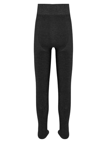 Girls Kids Cotton Fleece-Lined Pantyhose Winter Warm Tights Ribbed Stockings Footed Pants Stretchy Leggings3