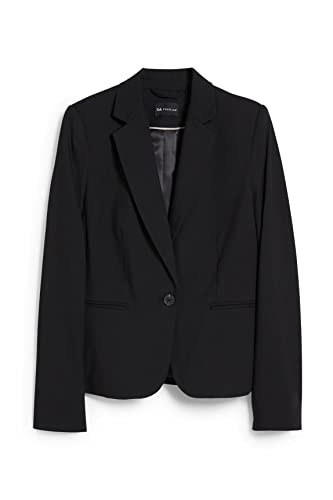 C&A Damen Blazer Stretch|Polyester|Viskose Regular Fit schwarz 48
