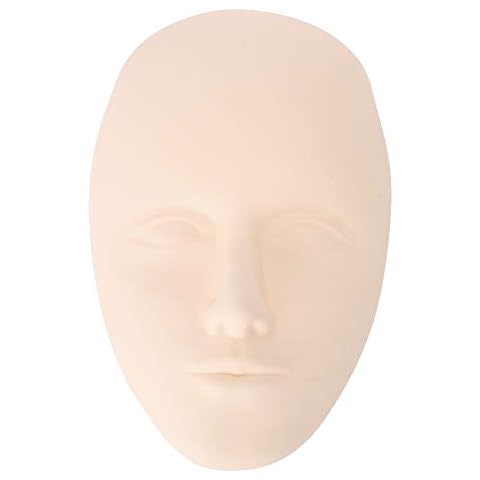 Tattoo Mannequin Training Head, Practice Silicone Fake Skin Cosmetology Doll Face Permanent Makeup Model 3d Soft Touch Bald Manikin for Eyelash Extensions Lip Lash Extention Beauty Students Beginners Cover