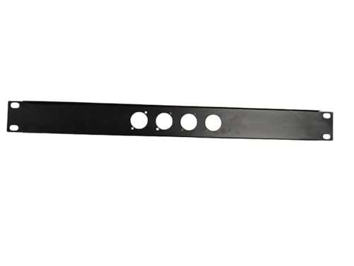 Image of 1U 19 inch Rack Panel Punched for 4X XLRs - Unloaded Pack of 1