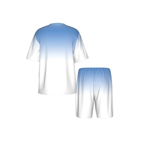 Pyjama homme imprimé bleu texturé : ensemble de nuit décontracté et chic - 5