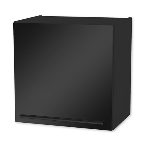 Stella Trading Jazz Moderner Hängeschrank Küche in Schwarz matt - Geräumiger Küchenschrank mit viel Stauraum - 50 x 50 x 34,6 cm (B/H/T)