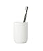 Umbra Junip Bath Accessories Tumbler - Modern Holder and Organizer, Perfect for Holding Toothbrushes, Make-up Brushes and Various Bath Items, White, 2¾ x 2¾ x 4